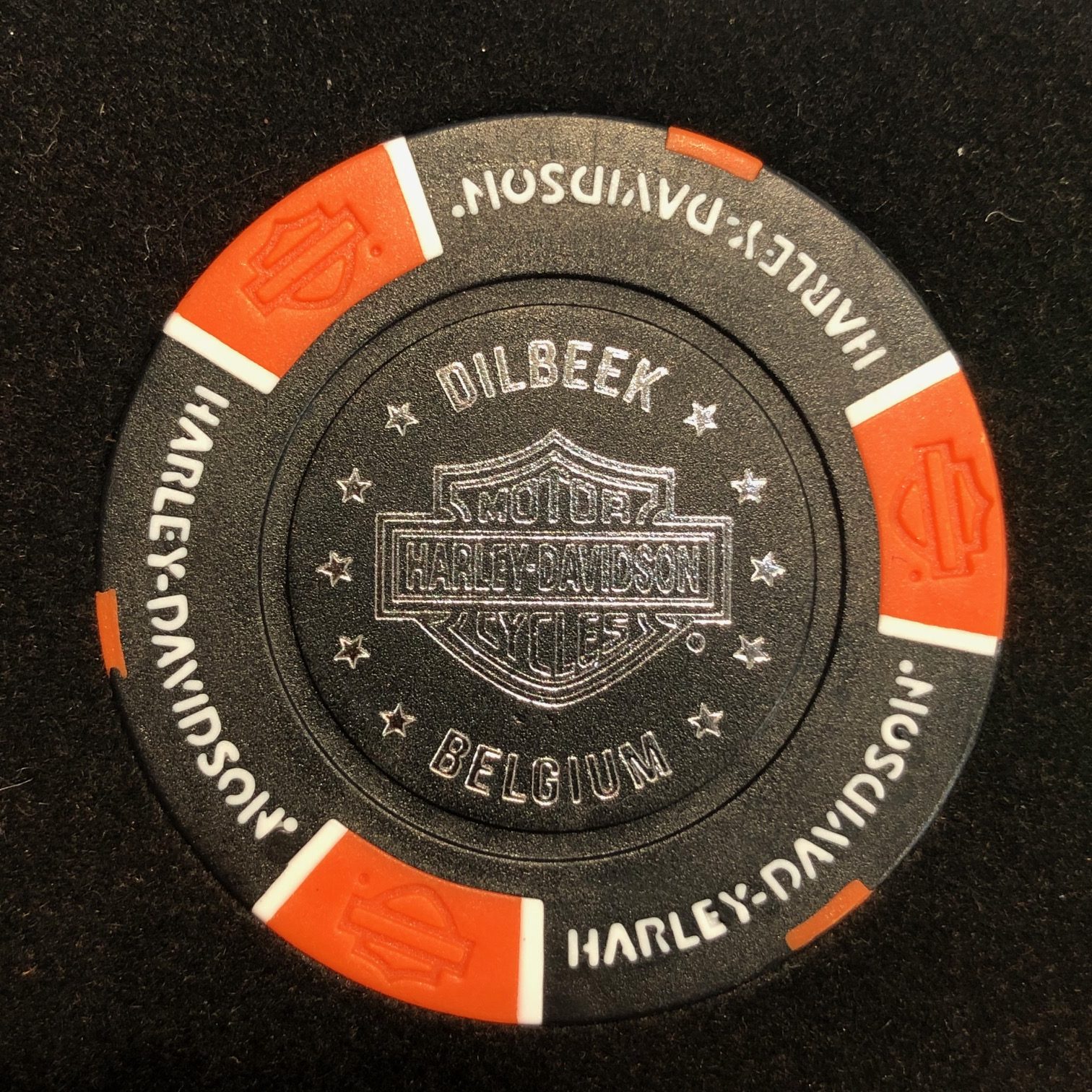 Orange/White AKQJ Details about   HD CAPITAL BRUSSELS ~ Harley International Poker Chip 